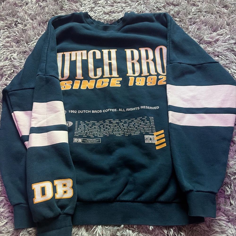 Dutch Bros Men's Sweater in Navy and Pink